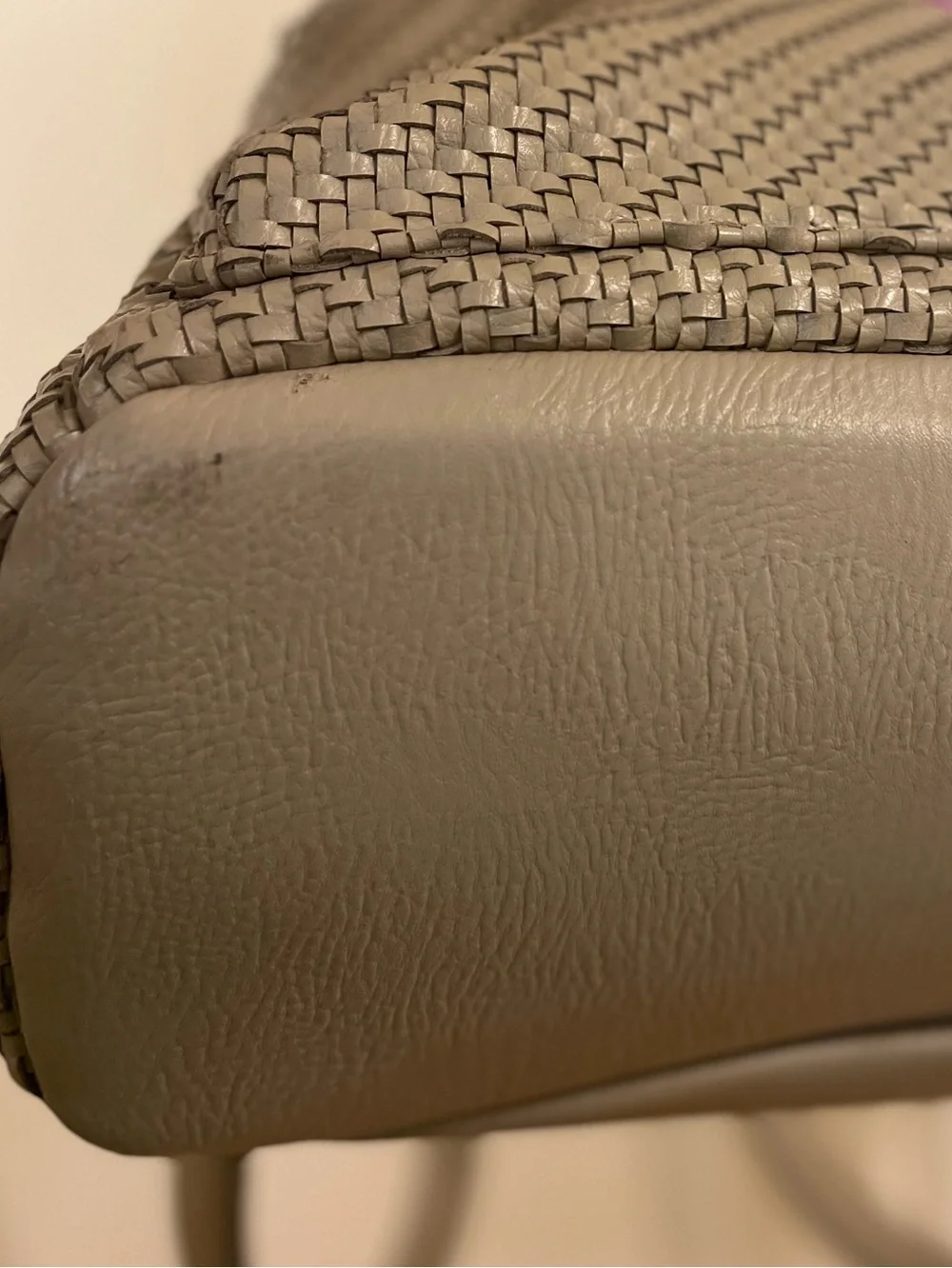 Madison West Tan/Taupe Vegan Leather Woven Backpack